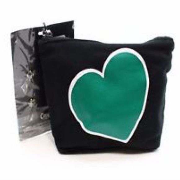 Sam Edelman Green Heart Zipper Pouch ✨NEW✨Tags - Picture 5 of 8